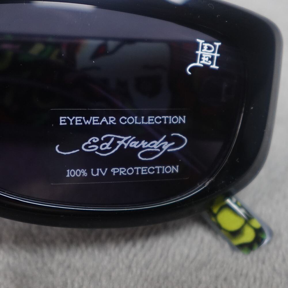 Ed Hardy Ed Kabuki Sunglasses Black UV400 Eternal Love NEW - Picture 13 of 16